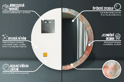 Dekorativ rund spegel Onyxkulor