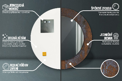 Dekorativ rund spegel Metallisk rustik