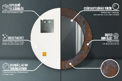 Dekorativ rund spegel Metallisk rustik