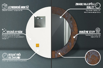 Dekorativ rund spegel Metallisk rustik