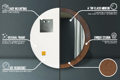 Dekorativ rund spegel Metallisk rustik