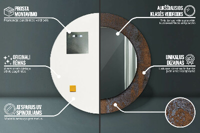 Dekorativ rund spegel Metallisk rustik