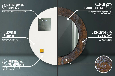 Dekorativ rund spegel Metallisk rustik