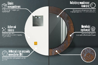 Dekorativ rund spegel Metallisk rustik