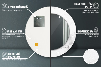 Dekorativ rund spegel Vit marmor