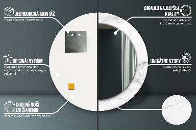 Dekorativ rund spegel Vit marmor