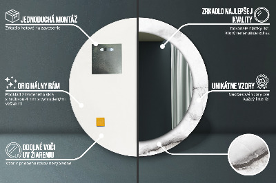 Dekorativ rund spegel Vit marmor