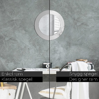 Dekorativ rund spegel Vit marmor