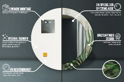 Dekorativ rund spegel Ormbunksblad