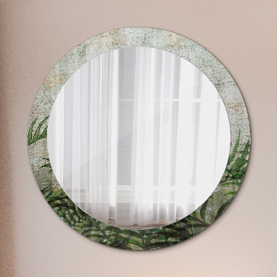 Dekorativ rund spegel Ormbunksblad
