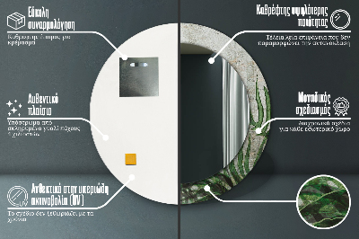 Dekorativ rund spegel Ormbunksblad