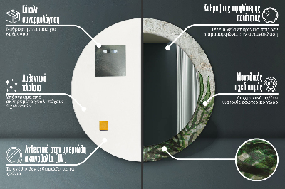 Dekorativ rund spegel Ormbunksblad