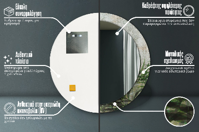 Dekorativ rund spegel Ormbunksblad