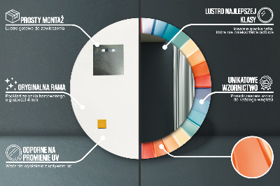 Dekorativ rund spegel med tryck Radiella koncentriska ränder