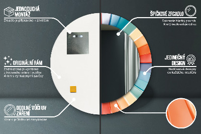 Dekorativ rund spegel med tryck Radiella koncentriska ränder