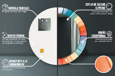 Dekorativ rund spegel med tryck Radiella koncentriska ränder