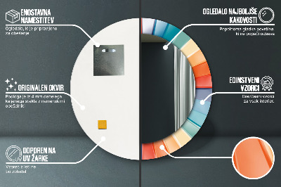 Dekorativ rund spegel med tryck Radiella koncentriska ränder