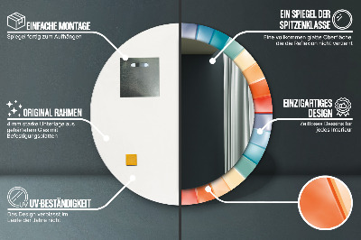 Dekorativ rund spegel med tryck Radiella koncentriska ränder
