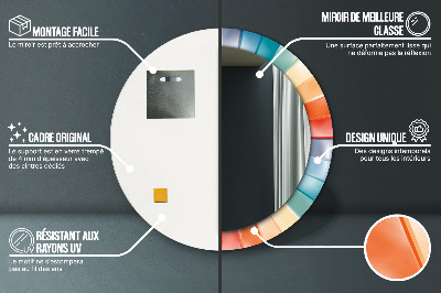 Dekorativ rund spegel med tryck Radiella koncentriska ränder