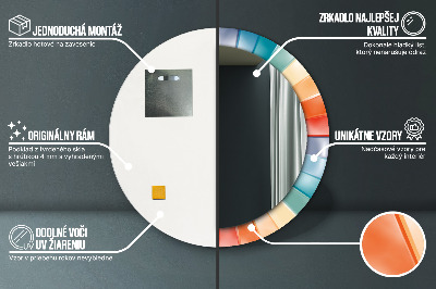 Dekorativ rund spegel med tryck Radiella koncentriska ränder