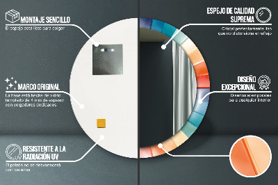 Dekorativ rund spegel med tryck Radiella koncentriska ränder
