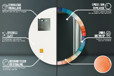 Dekorativ rund spegel med tryck Radiella koncentriska ränder