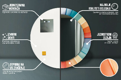Dekorativ rund spegel med tryck Radiella koncentriska ränder