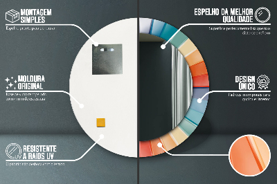 Dekorativ rund spegel med tryck Radiella koncentriska ränder