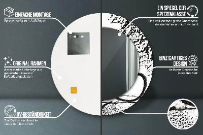 Dekorativ rund spegel Graffiti mönster