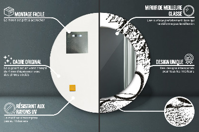 Dekorativ rund spegel Graffiti mönster