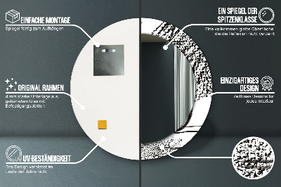 Dekorativ rund spegel Graffiti mönster