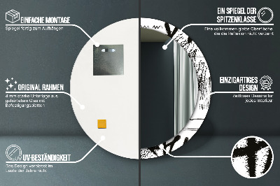 Dekorativ rund spegel Graffiti mönster
