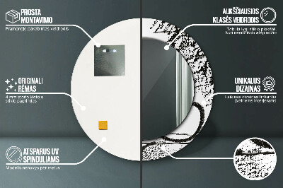 Dekorativ rund spegel Graffiti mönster
