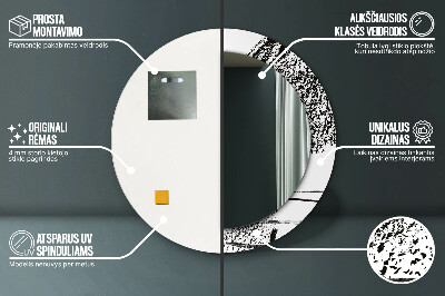 Dekorativ rund spegel Graffiti mönster