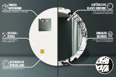 Dekorativ rund spegel Graffiti mönster