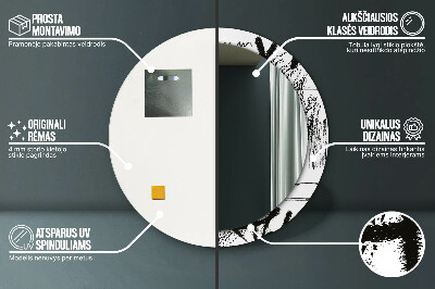 Dekorativ rund spegel Graffiti mönster