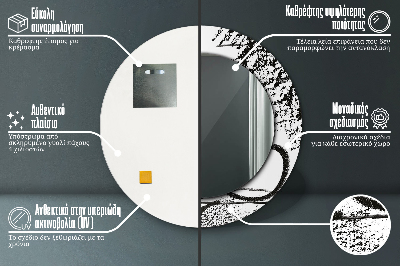 Dekorativ rund spegel Graffiti mönster