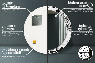 Dekorativ rund spegel Graffiti mönster