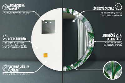 Dekorativ rund spegel Tropiska löv