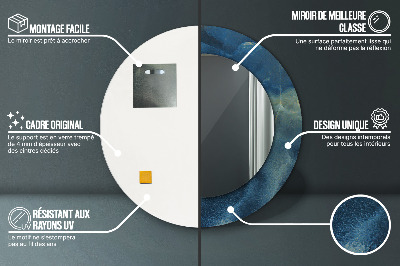 Dekorativ rund spegel Onyx marmor