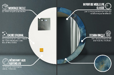 Dekorativ rund spegel Onyx marmor