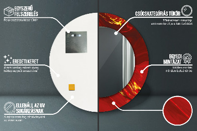Dekorativ rund spegel Röd marmor
