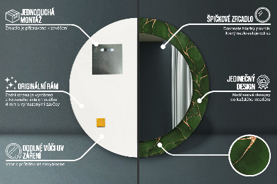 Dekorativ rund spegel Abstrakt blad