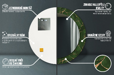 Dekorativ rund spegel Abstrakt blad