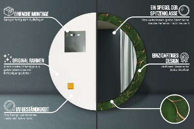 Dekorativ rund spegel Abstrakt blad