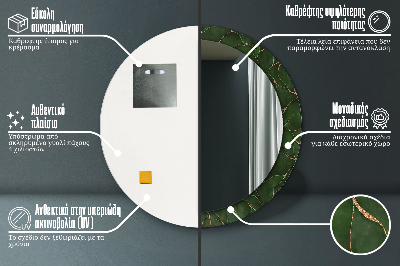 Dekorativ rund spegel Abstrakt blad