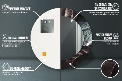 Dekorativ rund spegel Mörka tropiska löv