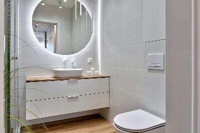 Dekorativ rund spegel med LED-bakgrundsbelysning