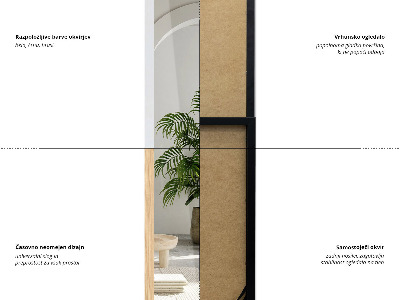 Golvspegel med vit ram 36x156 cm