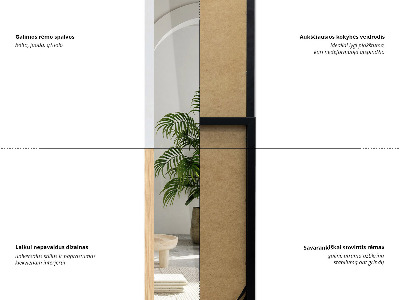 Golvspegel med vit ram 36x156 cm